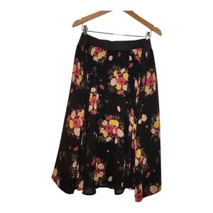 Torrid Black Floral Skater Skirt Cottagecore Fairycore Gothic Women's Size: 3/4